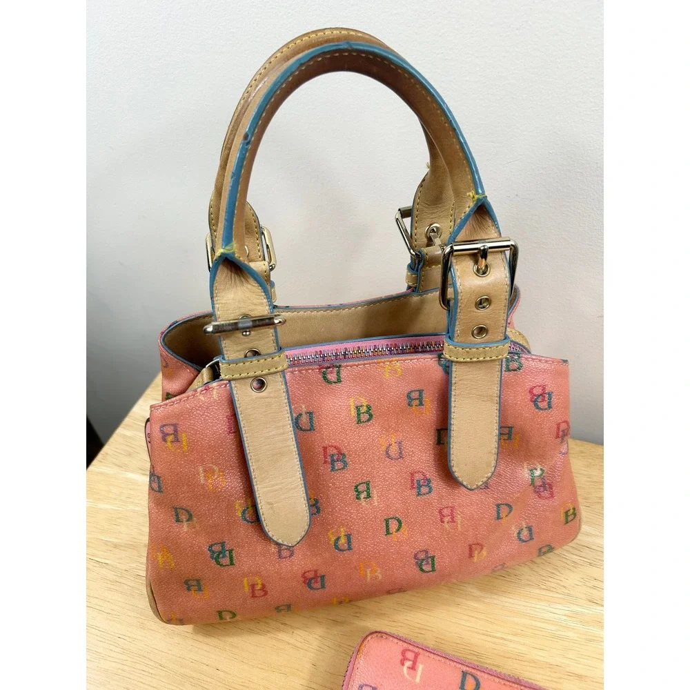 VTG Y2K Dooney & Bourke Satchel Wallet SET 